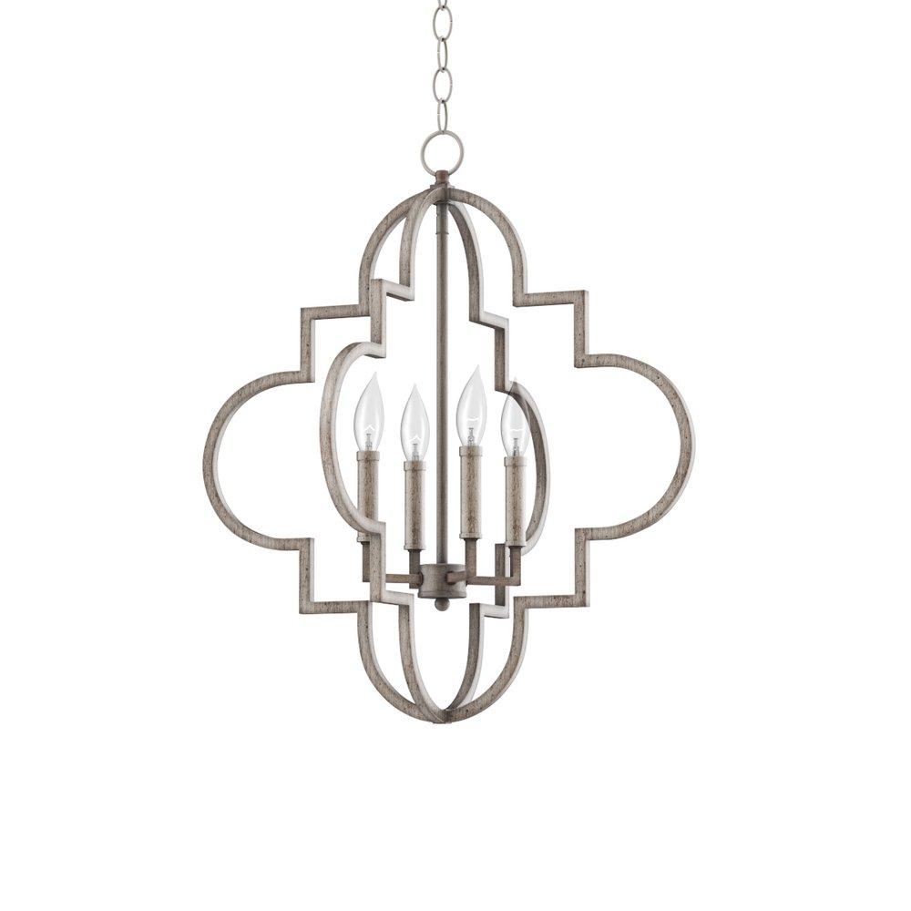 Signature Hardware Gilded Silver 60W 4-Light Candelabra E-12 Pendant 