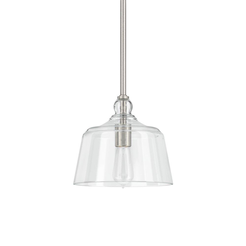 Signature Hardware Brushed Nickel 100W 1-Light Medium E-26 Pendant 