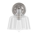 100W 9-1/8 in. 1-Light Medium E-26 Wall Sconce in Brushed Nickel