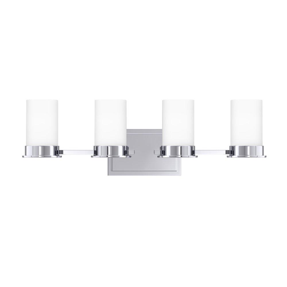 Signature Hardware Polished Chrome 7-7/8 x 25-1/2 in. 100W 4-Light Medium E-26 Vanity Fixture 
