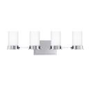Signature Hardware Polished Chrome 7-7/8 x 25-1/2 in. 100W 4-Light Medium E-26 Vanity Fixture 