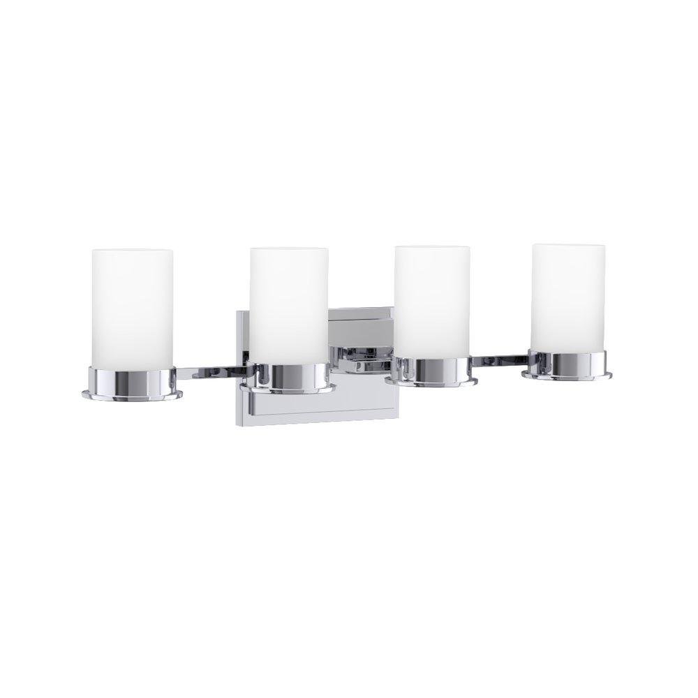 Signature Hardware Polished Chrome 7-7/8 x 25-1/2 in. 100W 4-Light Medium E-26 Vanity Fixture 