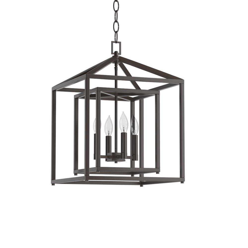 Signature Hardware Oil Rubbed Bronze 60W 4-Light Candelabra E-12 Pendant 