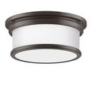 Signature Hardware Oil Rubbed Bronze 5-3/8 x 12-1/2 in. 75W 2-Light Medium E-26 Flush Mount Ceiling Fixture 