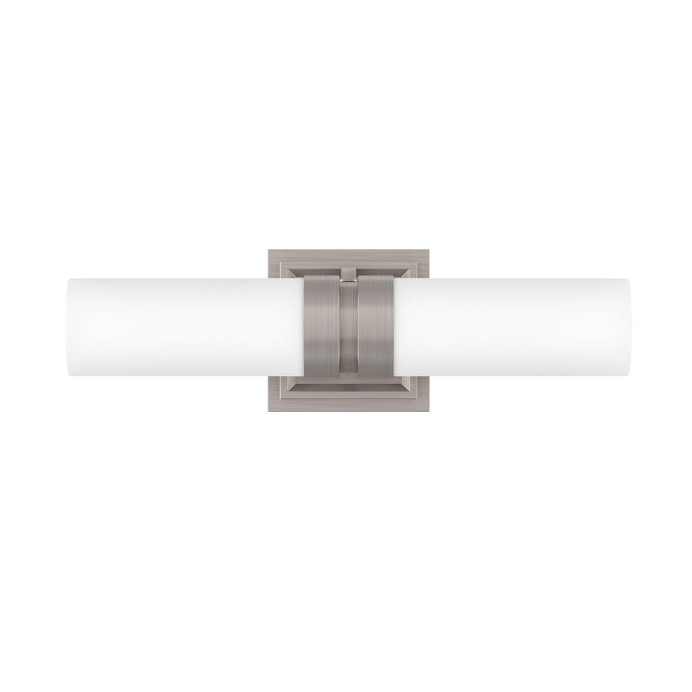 Signature Hardware Brushed Nickel 5 x 16-5/8 in. 60W 2-Light Medium E-26 Vanity Fixture 