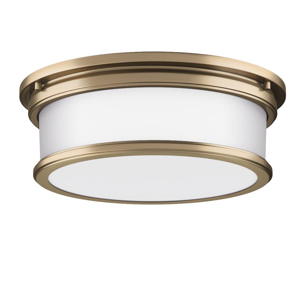 Signature Hardware Antique Brass 5-3/8 x 15-1/2 in. 75W 3-Light Medium E-26 Flush Mount Ceiling Fixture 