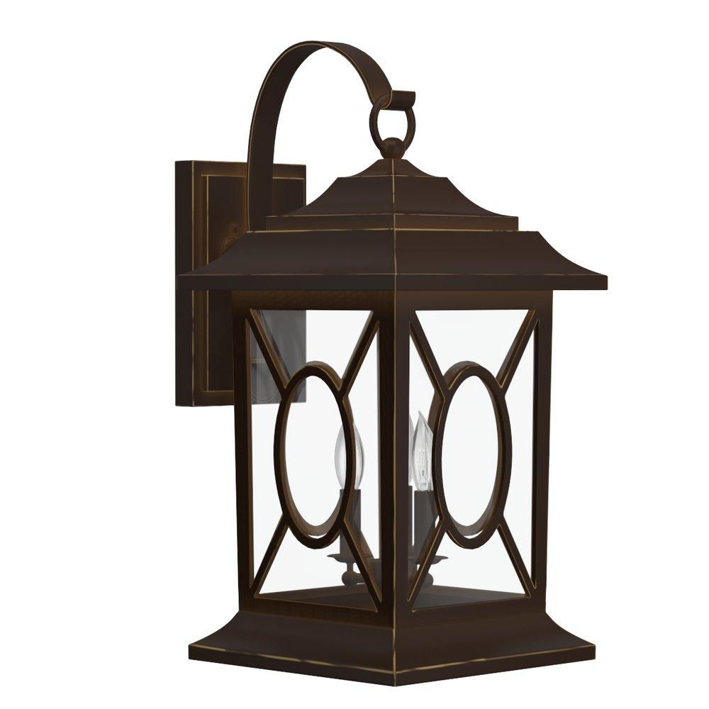 Signature Hardware Dark Bronze 60W 20-3/8 in. 3-Light Candelabra E-12 Wall Sconce 
