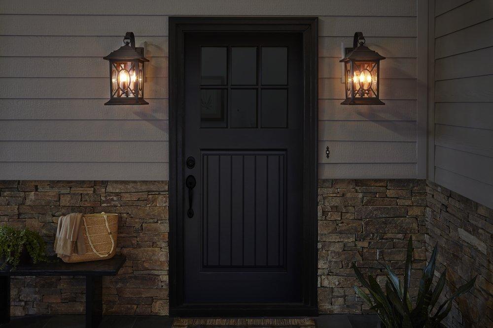 Signature Hardware Dark Bronze 60W 20-3/8 in. 3-Light Candelabra E-12 Wall Sconce 