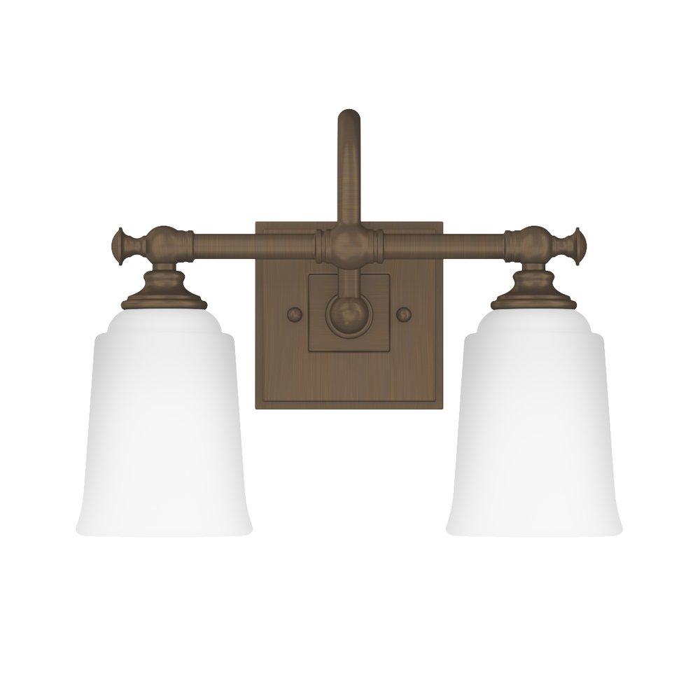 Signature Hardware Plated Oxidized Bronze 10-1/2 x 13-1/4 in. 100W 2-Light Medium E-26 Vanity Fixture 