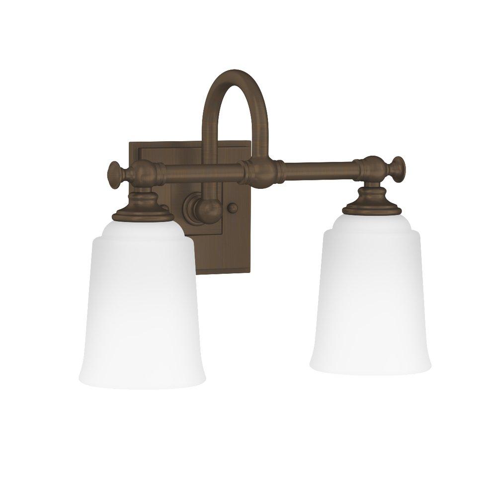 Signature Hardware Plated Oxidized Bronze 10-1/2 x 13-1/4 in. 100W 2-Light Medium E-26 Vanity Fixture 