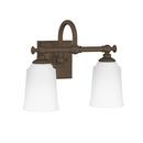 Signature Hardware Plated Oxidized Bronze 10-1/2 x 13-1/4 in. 100W 2-Light Medium E-26 Vanity Fixture 