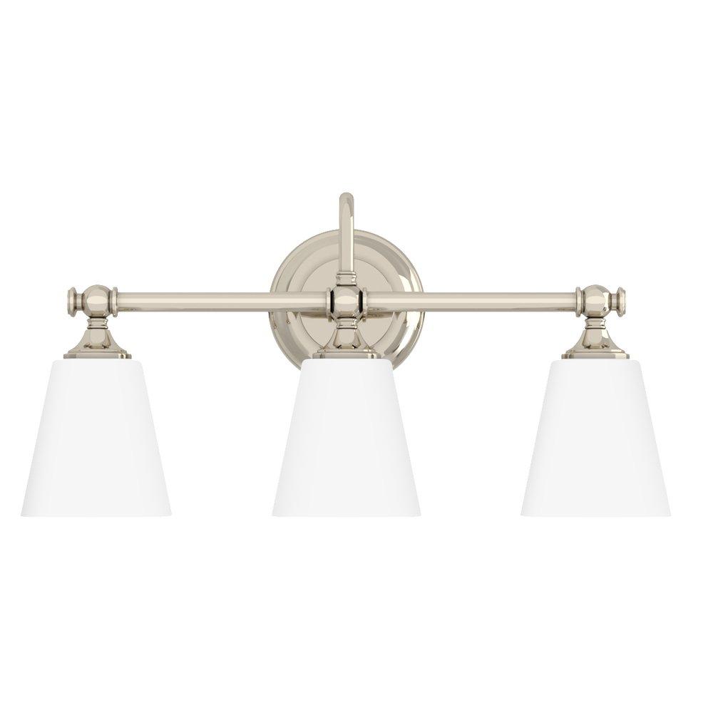 Signature Hardware Polished Nickel 100W 3-Light Medium Vanity Fixture 