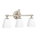 Signature Hardware Polished Nickel 100W 3-Light Medium Vanity Fixture 