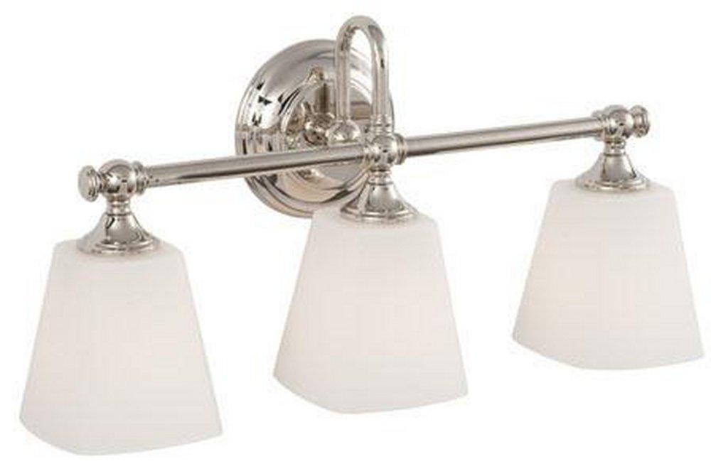 Signature Hardware Polished Nickel 100W 3-Light Medium Vanity Fixture 