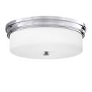 5-1/2 x 16 in. 75W 3-Light Medium E-26 Flush Mount Ceiling Fixture in Polished Chrome