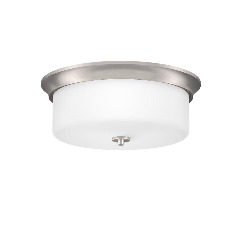Signature Hardware Brushed Nickel 5-3/4 x 14-5/8 in. 75W 3-Light Medium E-26 Flush Mount Ceiling Fixture 