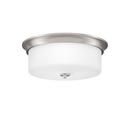 Signature Hardware Brushed Nickel 5-3/4 x 14-5/8 in. 75W 3-Light Medium E-26 Flush Mount Ceiling Fixture 