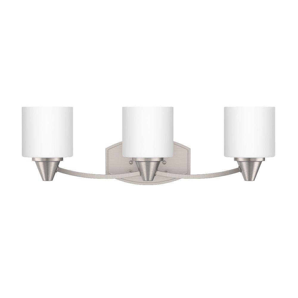 Signature Hardware Brushed Nickel 7-3/8 x 23 in. 100W 3-Light Medium E-26 Vanity Fixture 