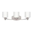 Signature Hardware Brushed Nickel 7-3/8 x 23 in. 100W 3-Light Medium E-26 Vanity Fixture 