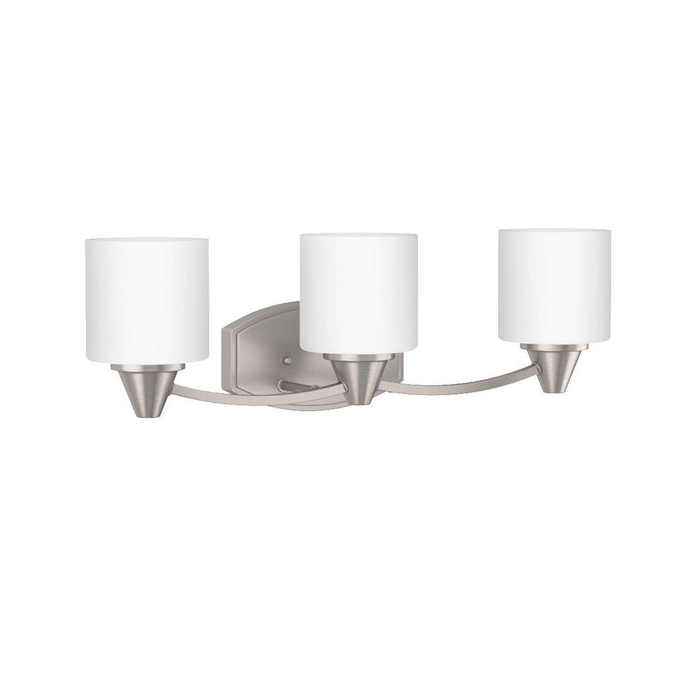 Signature Hardware Brushed Nickel 7-3/8 x 23 in. 100W 3-Light Medium E-26 Vanity Fixture 