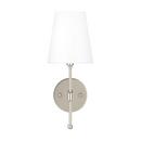 15 in. Tall 1-Light Wall Scone in Polished Nickel (60W)