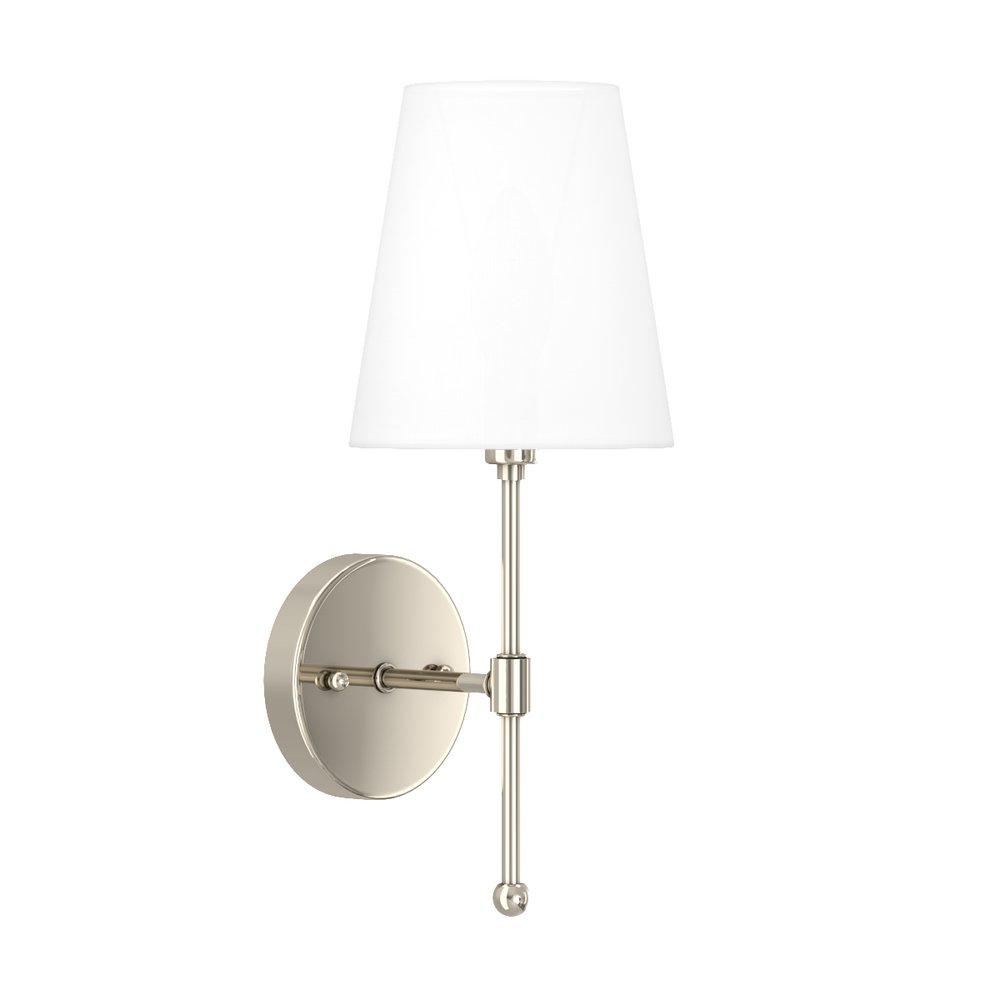Signature Hardware Polished Nickel 60W 15-1/4 in. 1-Light Candelabra E-12 Wall Sconce 
