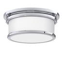 5-3/8 x 12-1/2 in. 75W 2-Light Medium E-26 Flush Mount Ceiling Fixture in Polished Chrome