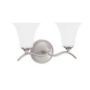 Signature Hardware Brushed Nickel 9-3/8 x 16 in. 100W 2-Light Medium E-26 Vanity Fixture 