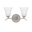 Signature Hardware Brushed Nickel 9-3/8 x 16 in. 100W 2-Light Medium E-26 Vanity Fixture 
