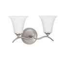 Signature Hardware Brushed Nickel 9-3/8 x 16 in. 100W 2-Light Medium E-26 Vanity Fixture 