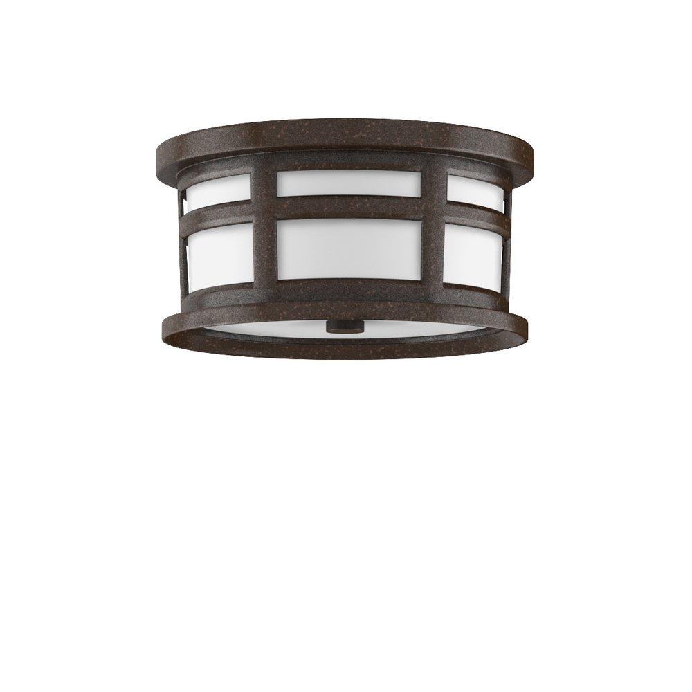 Signature Hardware Speckled Bronze 60W 2-Light Medium E-26 Outdoor Ceiling Fixture 