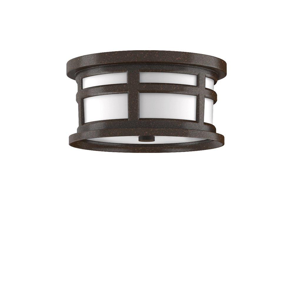 Signature Hardware Speckled Bronze 60W 2-Light Medium E-26 Outdoor Ceiling Fixture 
