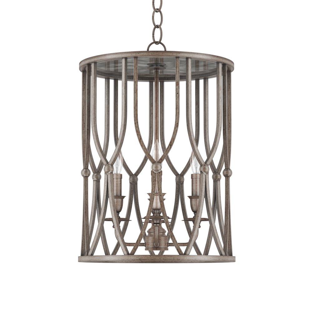 Signature Hardware Gilded Silver 4-Light Candelabra E-12 Pendant (60W) 