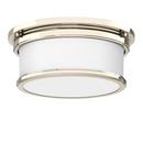 5-3/8 x 12-1/2 in. 75W 2-Light Medium E-26 Flush Mount Ceiling Fixture in Polished Nickel