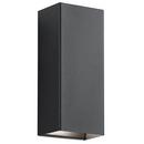 32W 2-Light Integrated LED Outdoor Wall Sconce in Textured Black