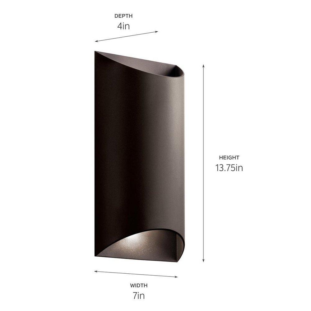 Kichler Lighting Textured Architectural Bronze 14 in. 16W 2-Light Outdoor Wall Lantern 