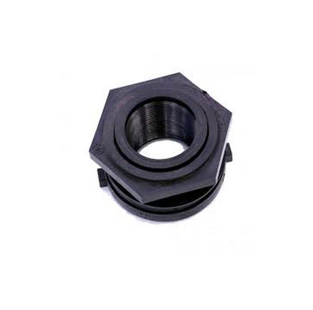 Den Hartog Black NPT Bulkhead Heavy Duty Polypropylene Fitting in Black 