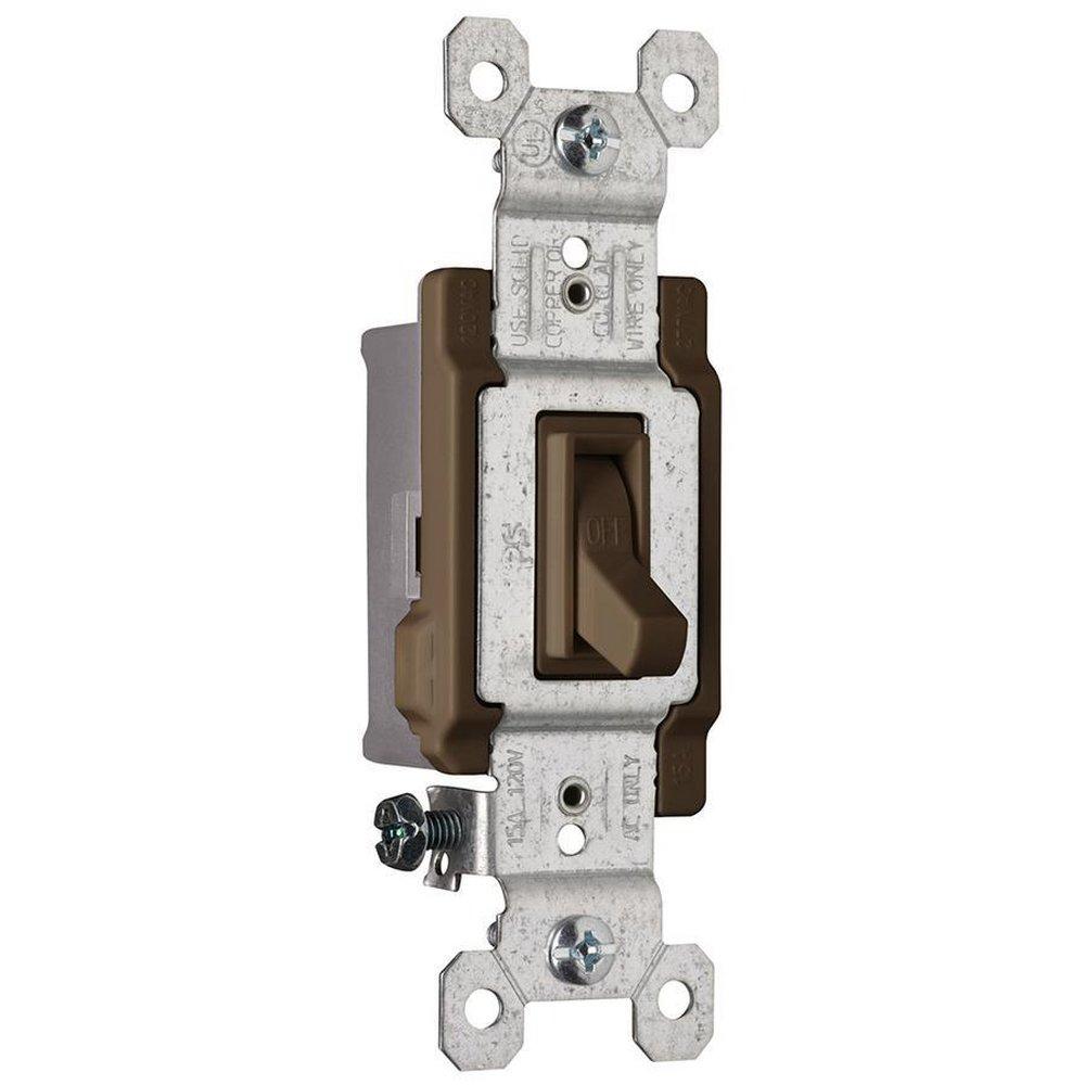 Pass & Seymour Brown 15A 1-Pole Grounded Toggle Switch 