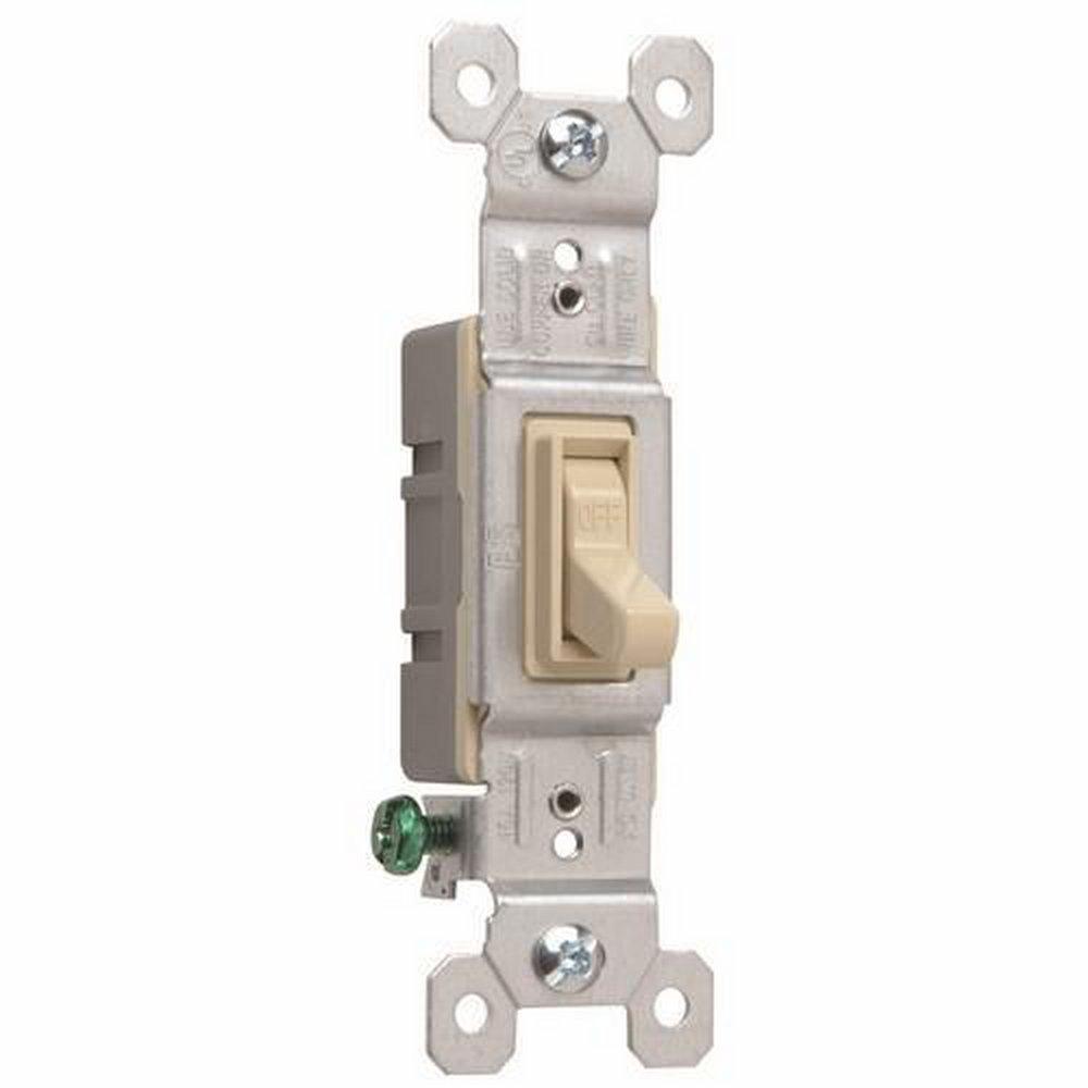 Pass & Seymour Ivory 15A 1-Pole Grounded Toggle Switch 