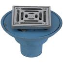 Zurn Cast Iron No-Hub Shower Drain with 4 in. Round Chrome Plated Strainer 