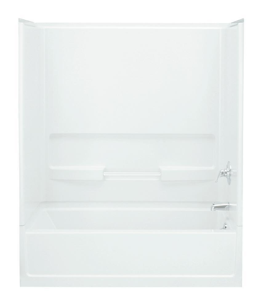 Sterling White 60 x 30-1/4 in. Soaker Alcove Bathtub Right Drain 