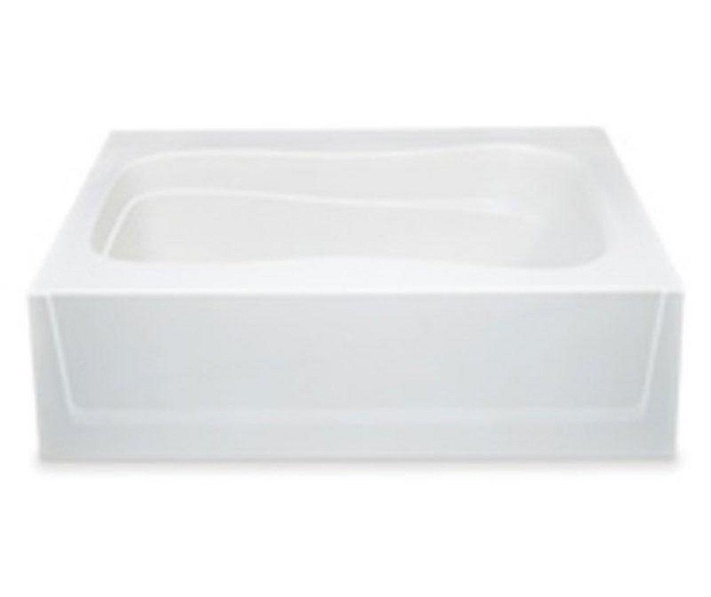 Aquatic White 60 x 37-1/4 in. Soaker Alcove Bathtub with Drain in White 