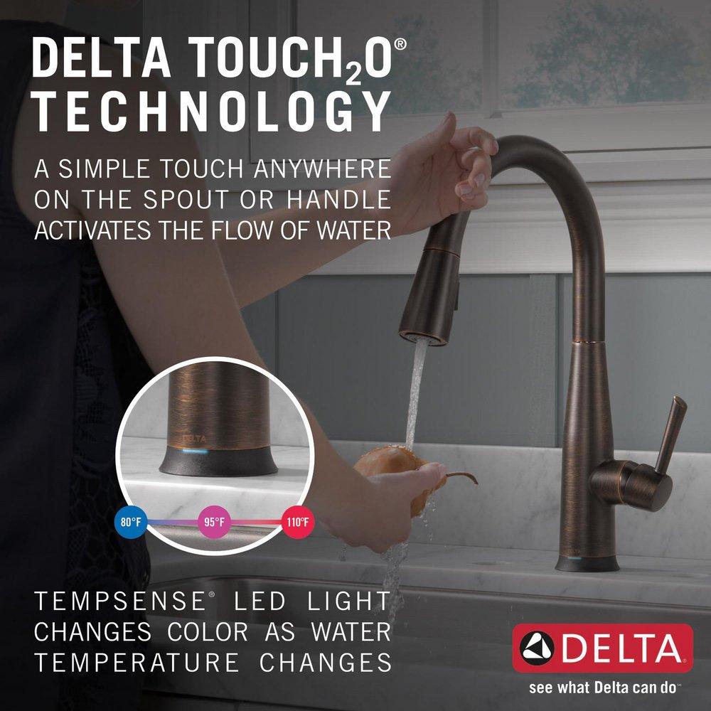 Delta Faucet Venetian Bronze Single Handle Pull Down Touch Activated Kitchen Faucet 