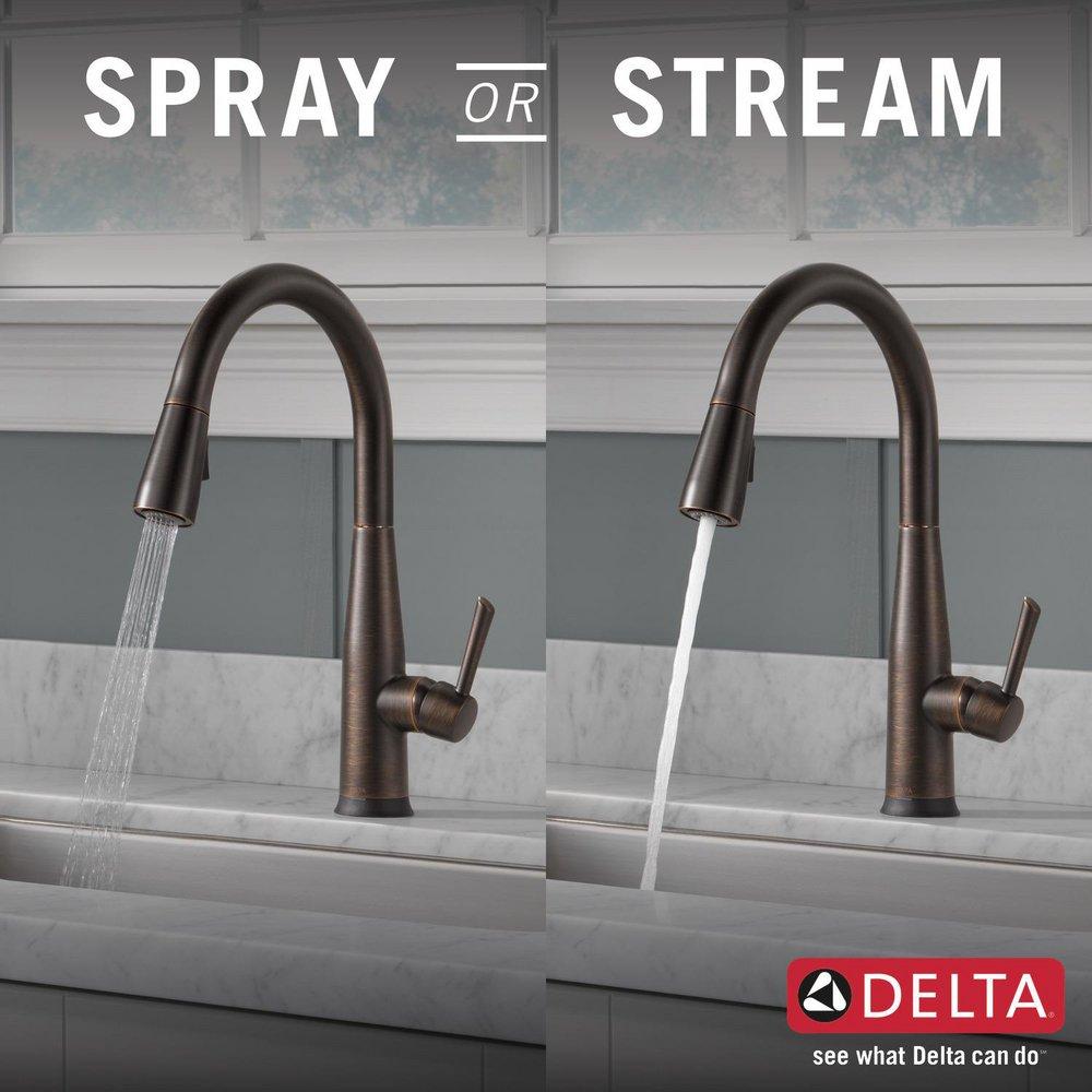 Delta Faucet Venetian Bronze Single Handle Pull Down Touch Activated Kitchen Faucet 