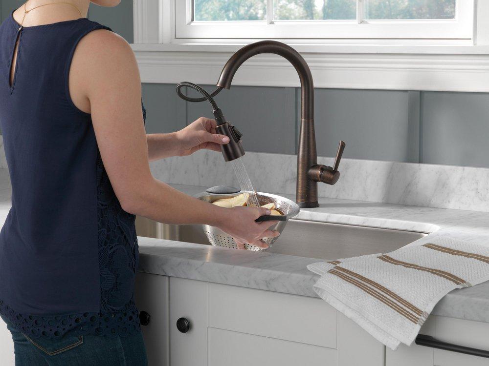 Delta Faucet Venetian Bronze Single Handle Pull Down Touch Activated Kitchen Faucet 