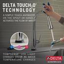 Delta Faucet Chrome Single Handle Pull Down Touch Activated Kitchen Faucet 