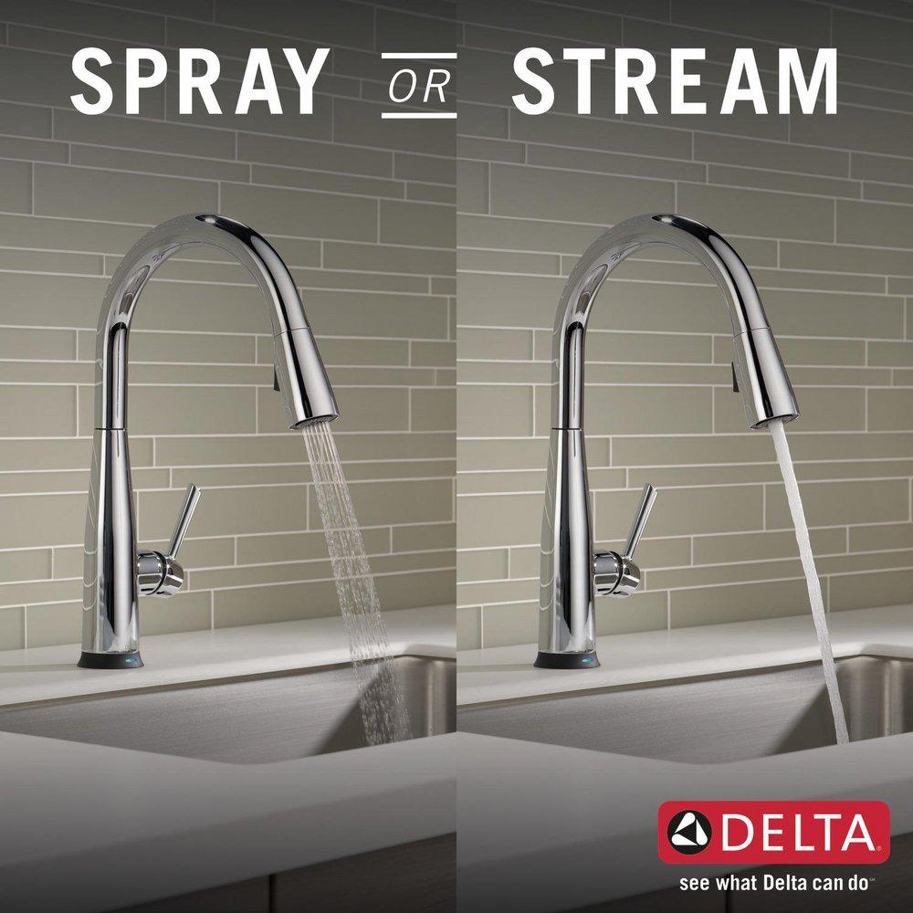 Delta Faucet Chrome Single Handle Pull Down Touch Activated Kitchen Faucet 