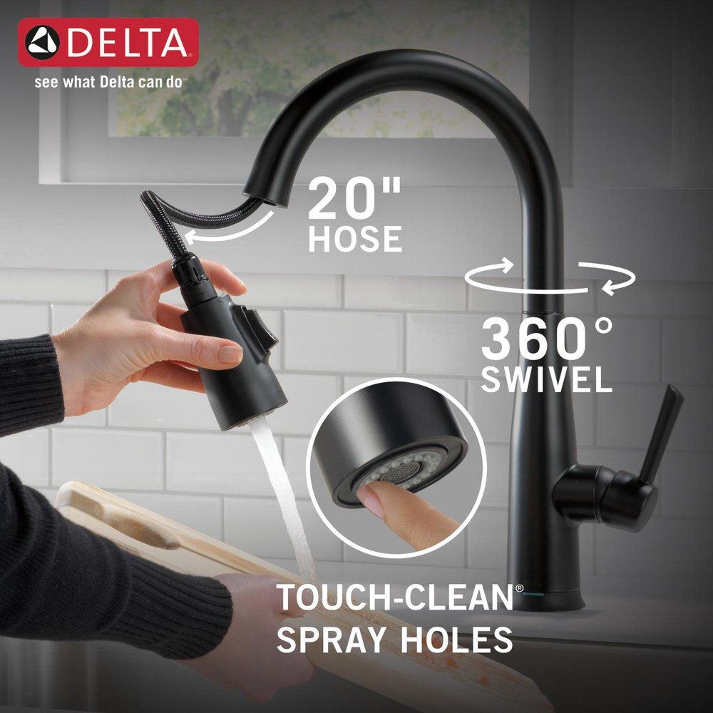 Delta Faucet Matte Black Single Handle Pull Down Touch Activated Kitchen Faucet 