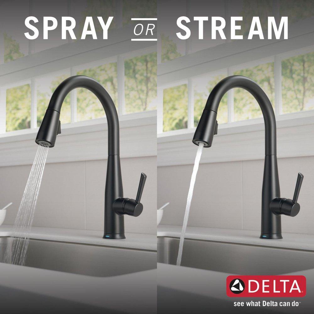 Delta Faucet Matte Black Single Handle Pull Down Touch Activated Kitchen Faucet 