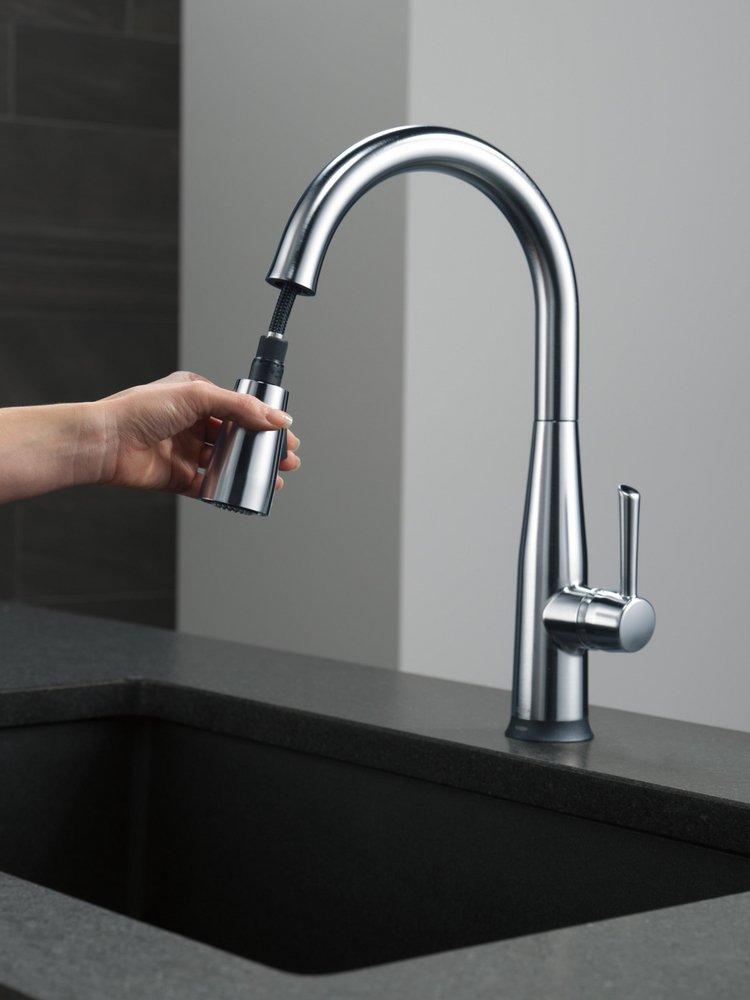 Delta Faucet Arctic Stainless Single Handle Pull Down Touch Activated Kitchen Faucet 